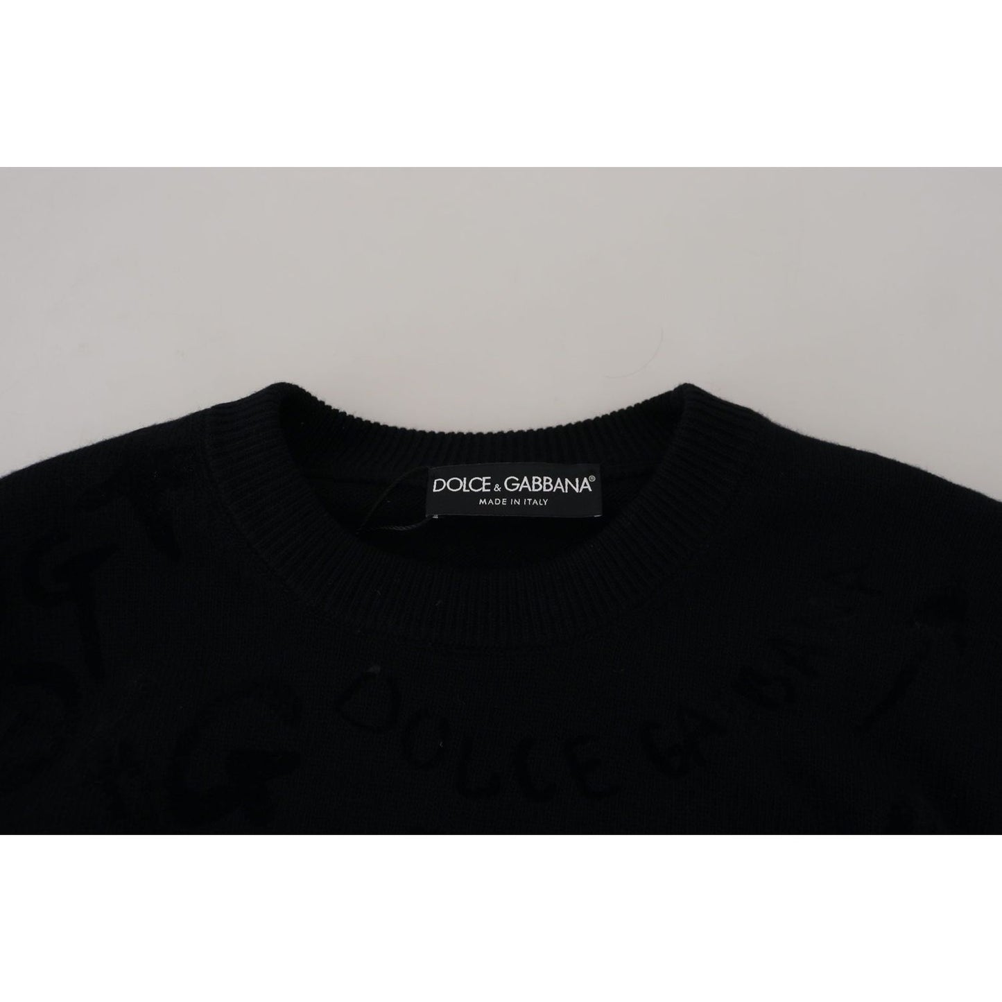 Dolce & Gabbana Elegant Black Logo Wool Sweater Dolce & Gabbana