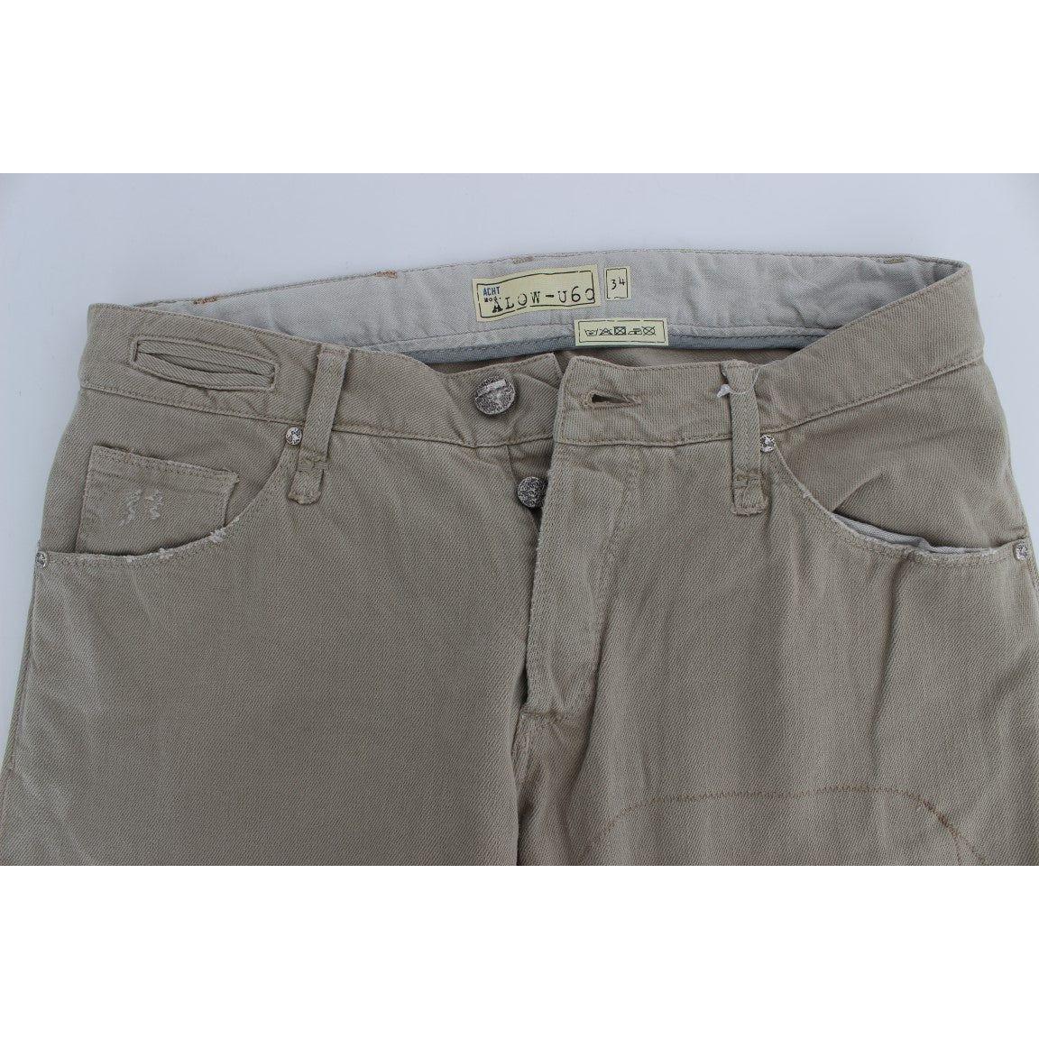 Acht Beige Cotton Patchwork Jeans