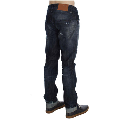 Acht Blue Cotton Regular Straight Fit Jeans