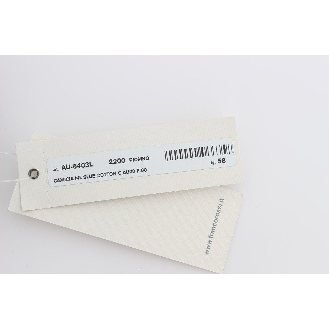 Alpha Massimo Rebecchi Gray Cotton Button Down Casual Shirt