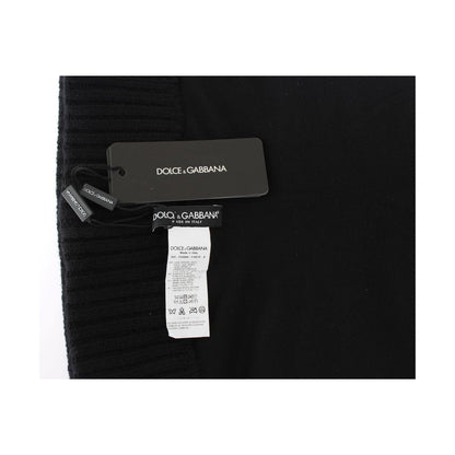 Dolce & Gabbana Black Knitted Sequin Hood Scarf Hat
