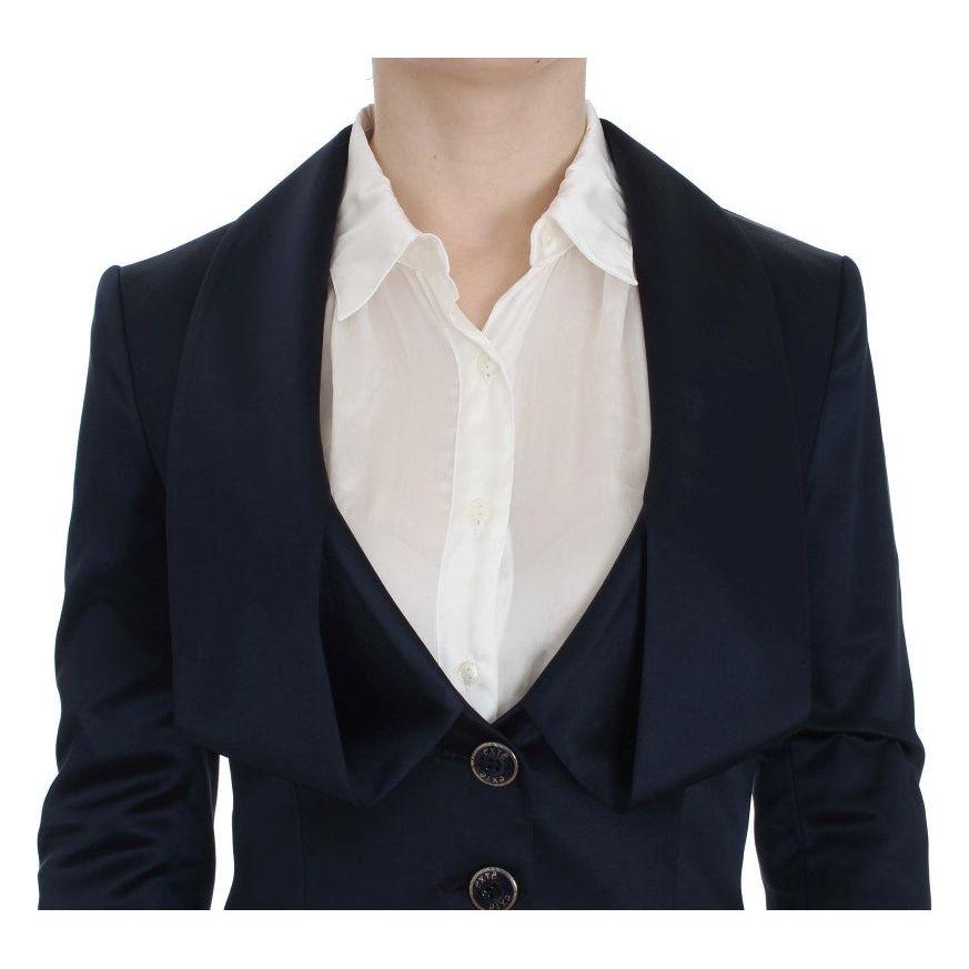 Exte Blue Three Button Single Breasted Blazer Jacket