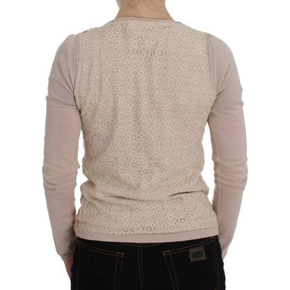 PINK MEMORIES Pink Floral Lace Wrap Sweater