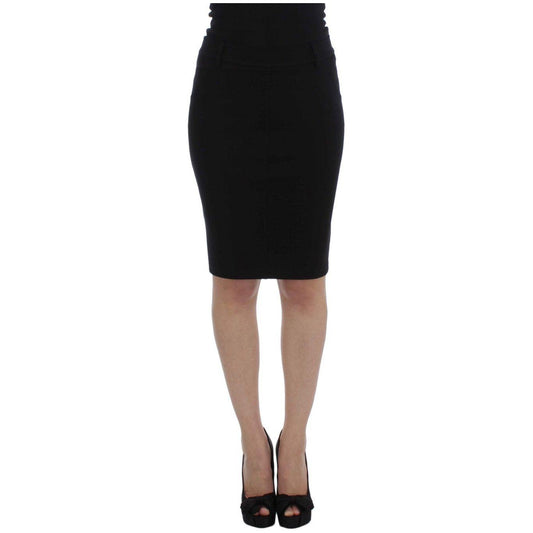PLEIN SUD Black Straight Pencil Skirt