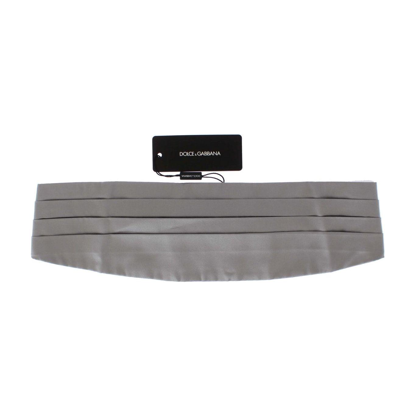 Dolce & Gabbana Silver Wide Belt Silk Cummerbund Dolce & Gabbana