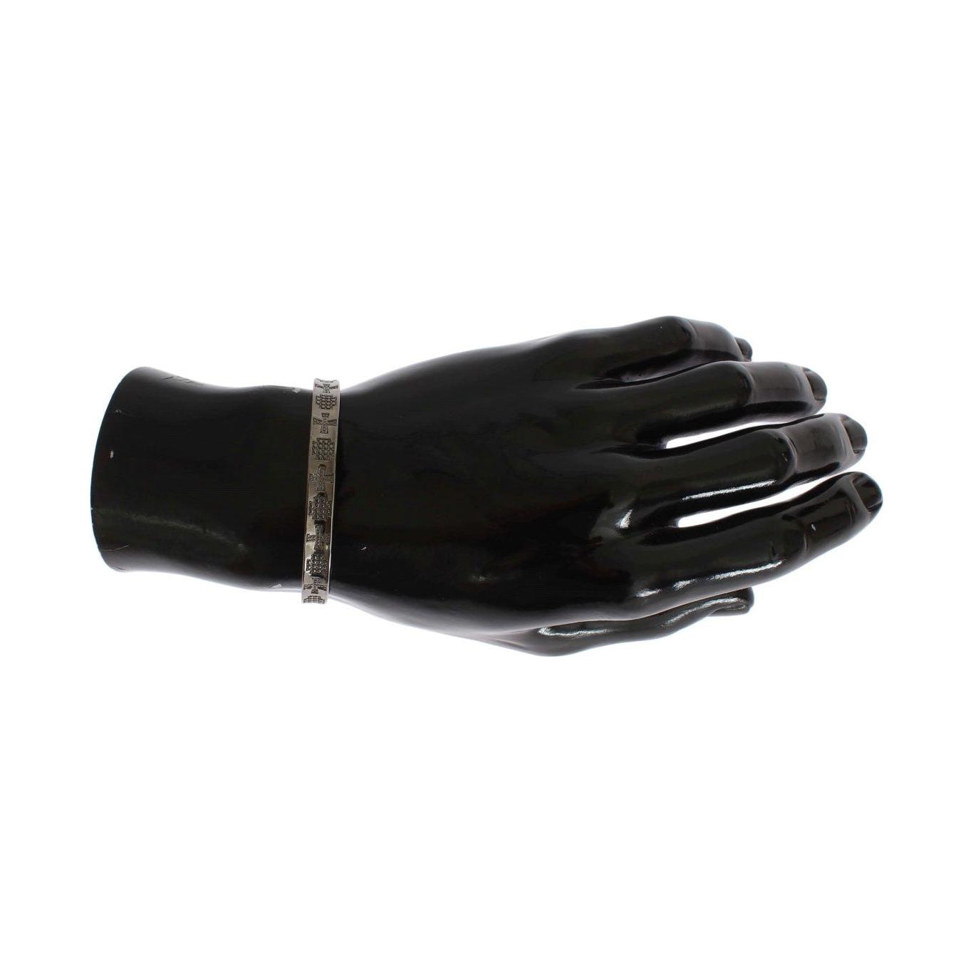 Nialaya Gray Rhodium 925 Silver Bangle Bracelet