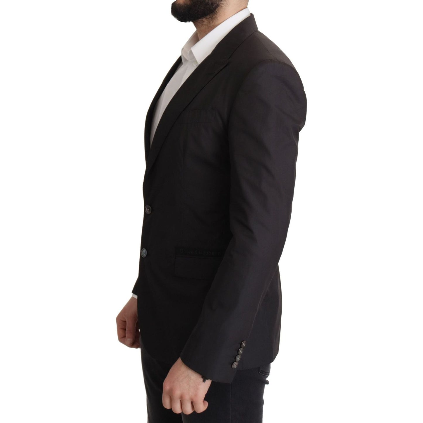 Dolce & Gabbana Elegant Taormina Black Cotton Blazer Dolce & Gabbana