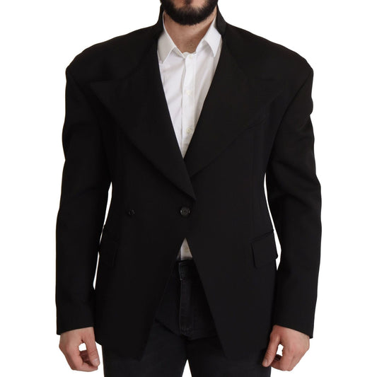 Dolce & Gabbana Black Wool Single Breasted Jacket Blazer