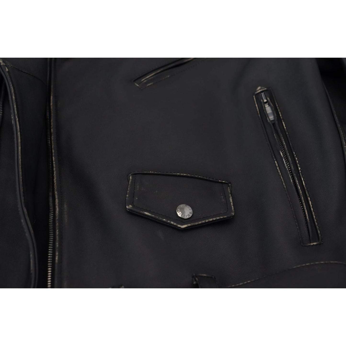 Dolce & Gabbana Elegant Black Leather Biker Jacket Dolce & Gabbana