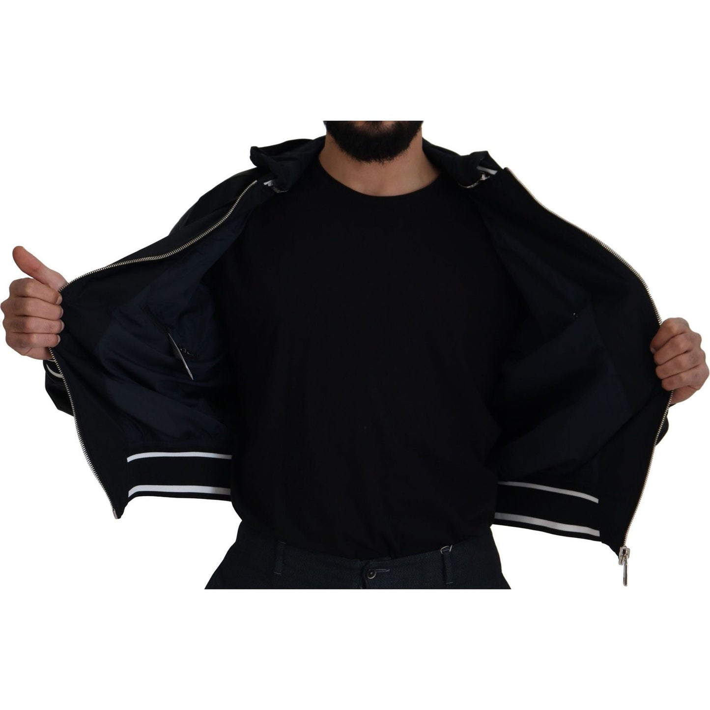 Dolce & Gabbana Elegant Black Bomber Blouson Jacket Dolce & Gabbana