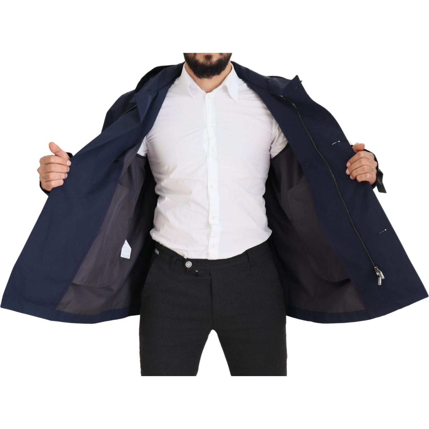 Dolce & Gabbana Elegant Double-Breasted Blue Parka Jacket Dolce & Gabbana