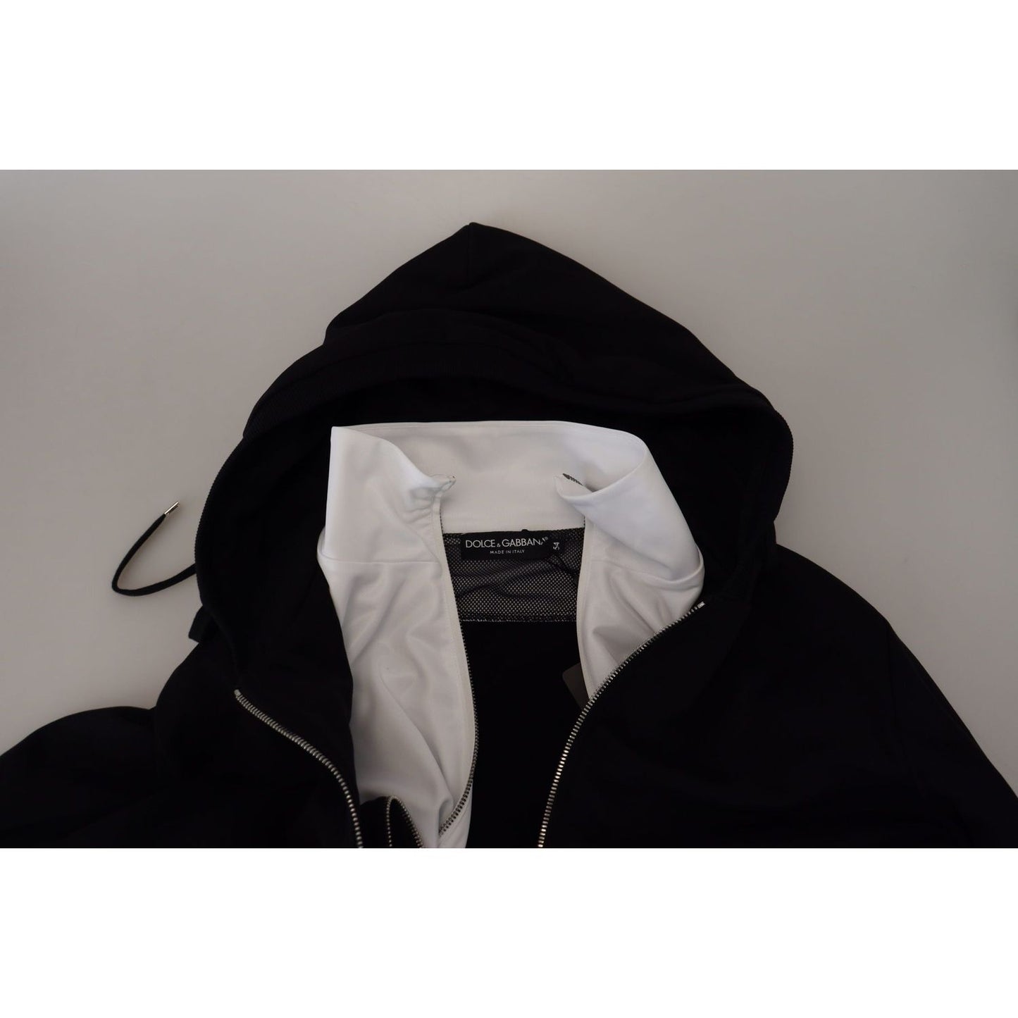 Dolce & Gabbana Elegant Black Bomber Jacket with Hood Dolce & Gabbana