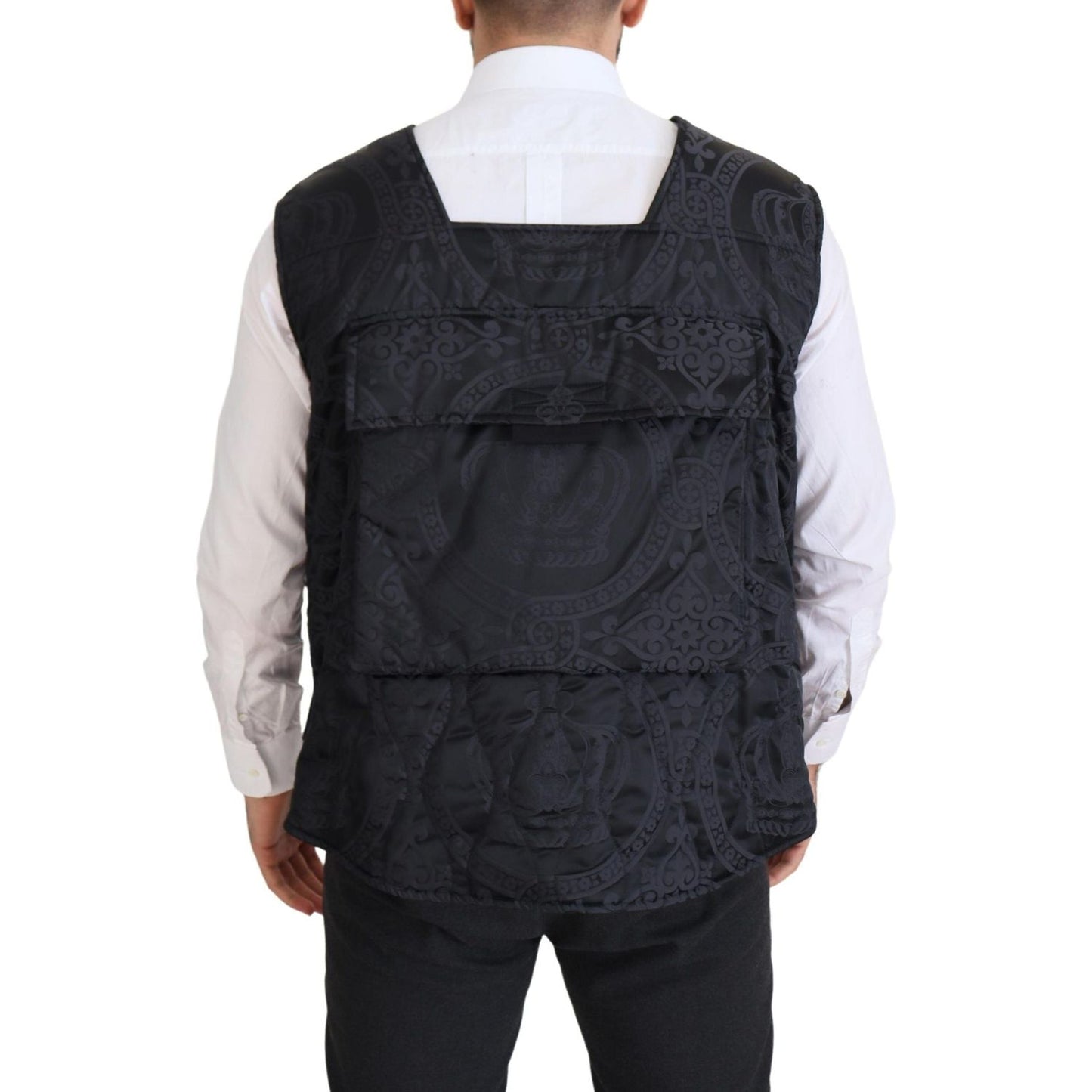 Dolce & Gabbana Elegant Sleeveless Vest Jacket in Black Dolce & Gabbana