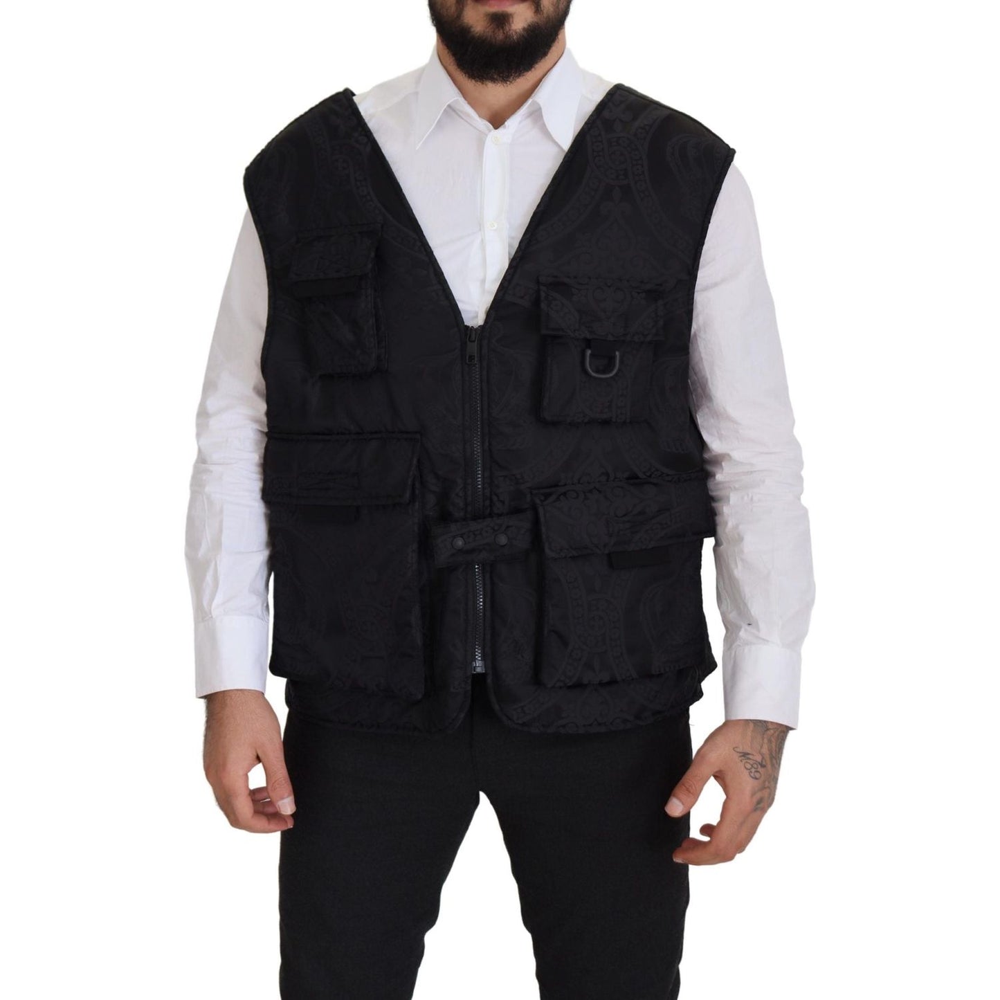 Dolce & Gabbana Elegant Sleeveless Vest Jacket in Black Dolce & Gabbana