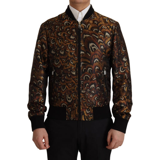 Dolce & Gabbana Elegant Brown Blouson Jacket Dolce & Gabbana