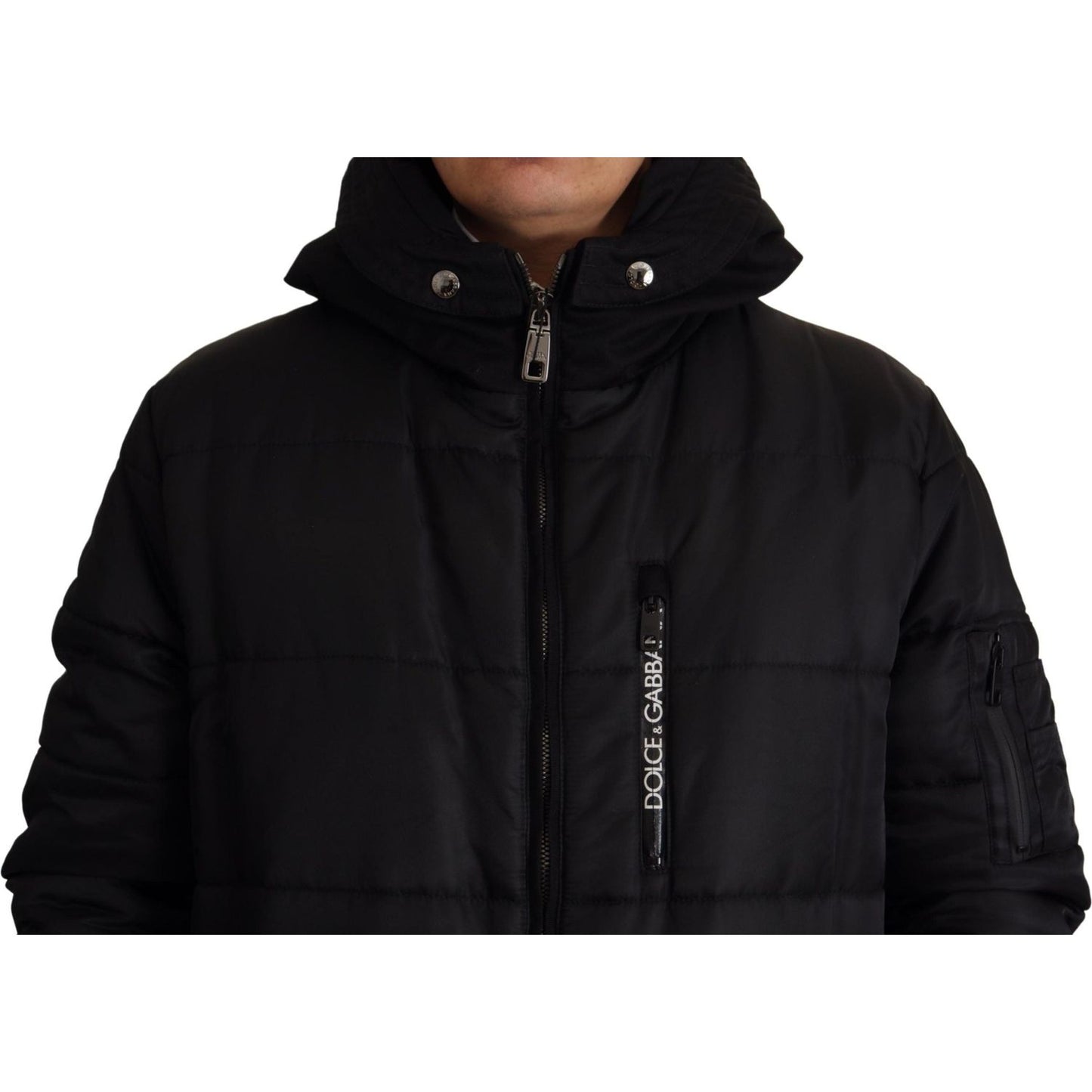 Dolce & Gabbana Elegant Black Hooded Parka Winter Jacket Dolce & Gabbana