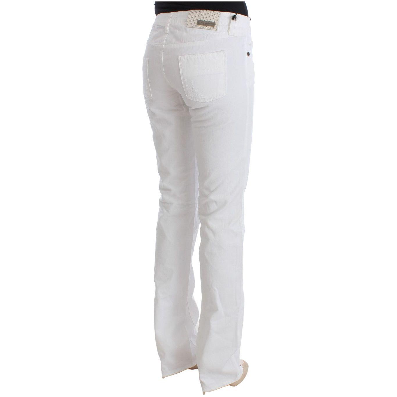 Costume National Chic Slim Fit White Cotton Jeans Costume National