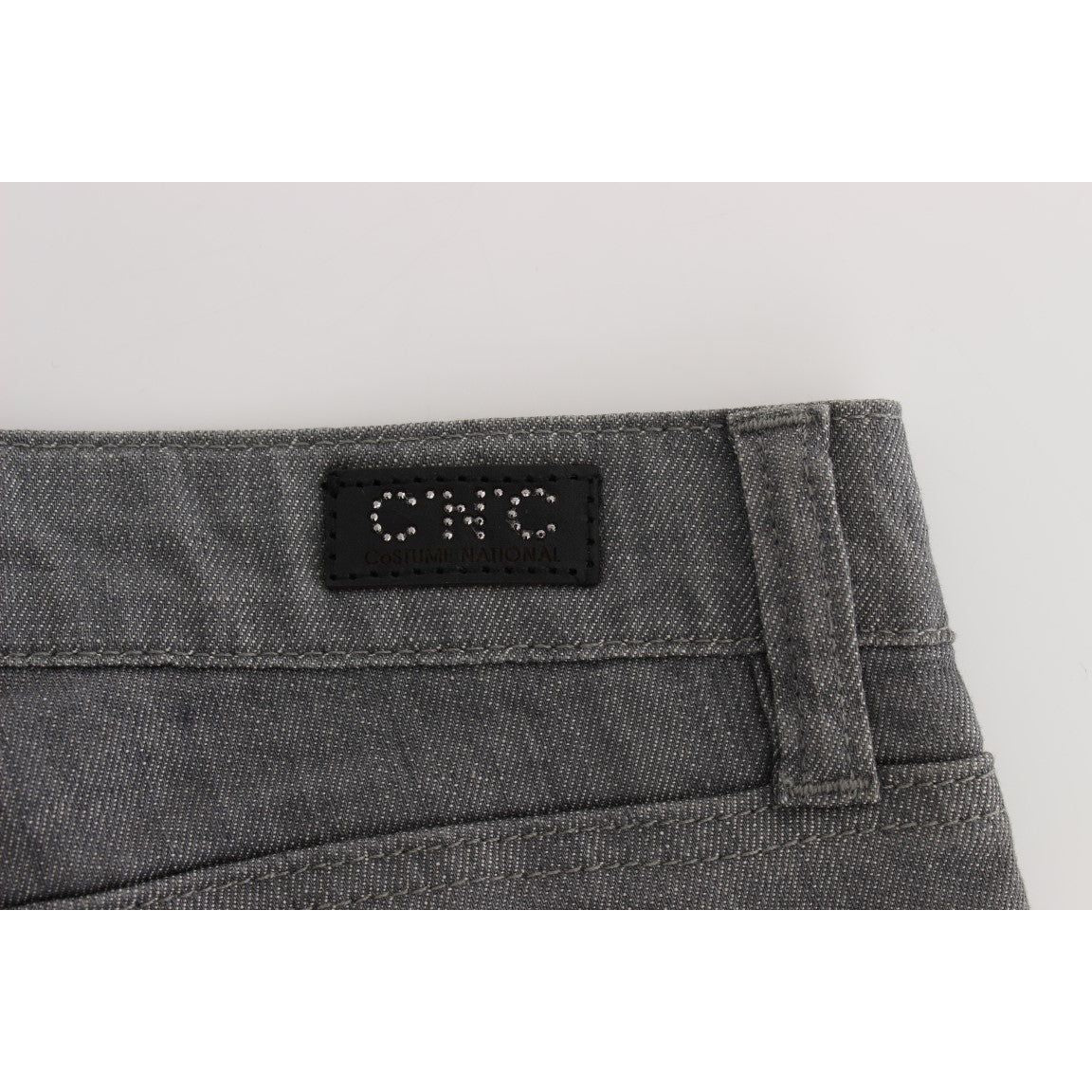 Costume National Gray Cotton Blend Slim Fit Jeans