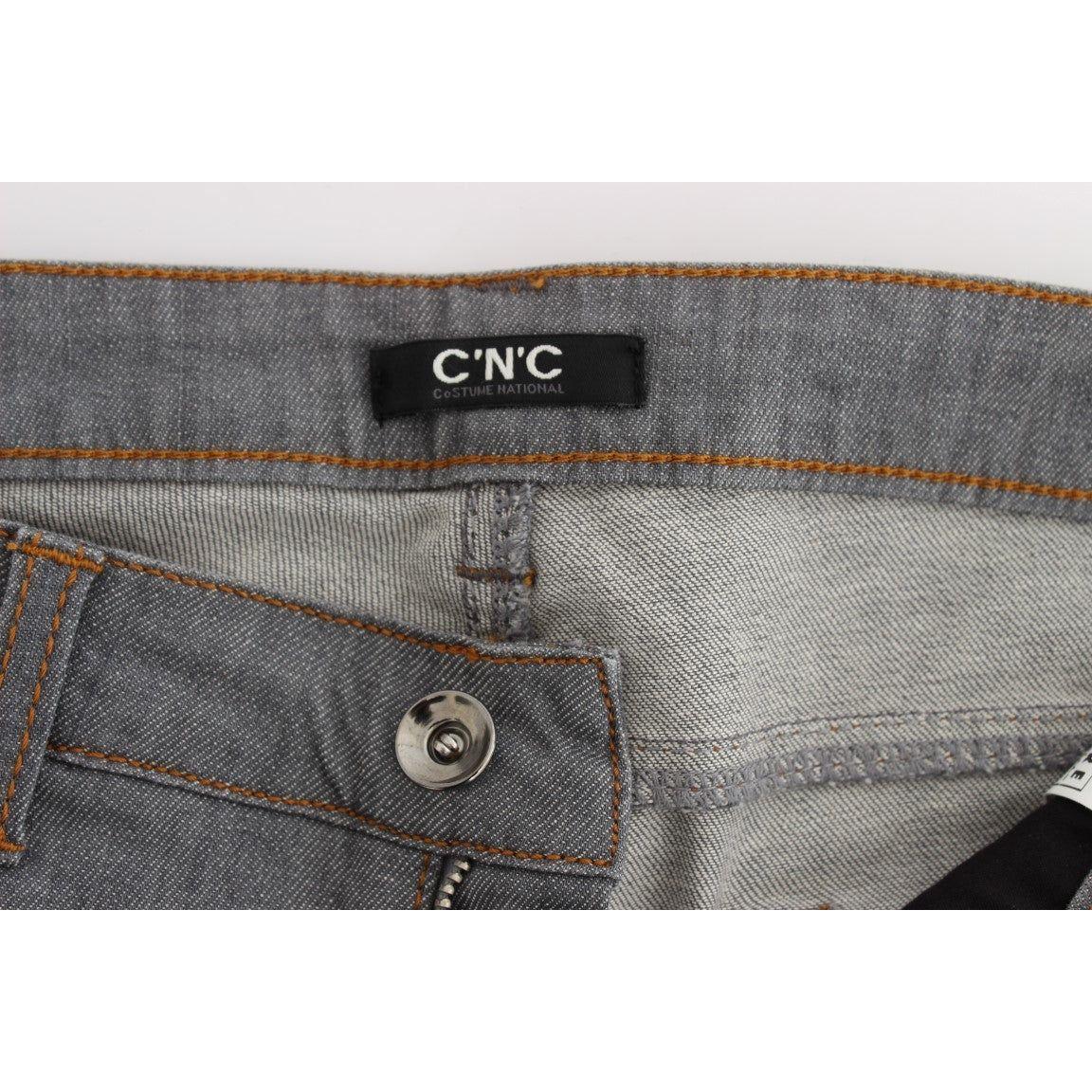 Costume National Gray Cotton Regular Fit Denim Jeans