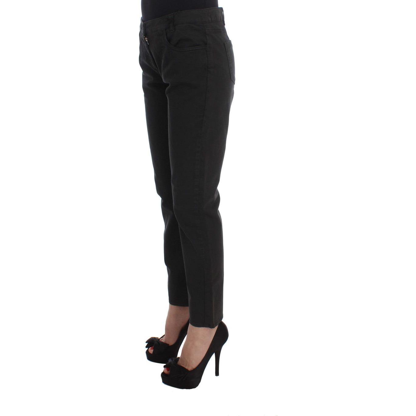 Costume National Black Cotton Capri Cropped Denim Jeans