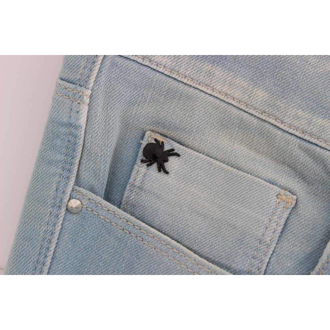 Costume National Blue Cotton Blend Super Slim Fit Jeans