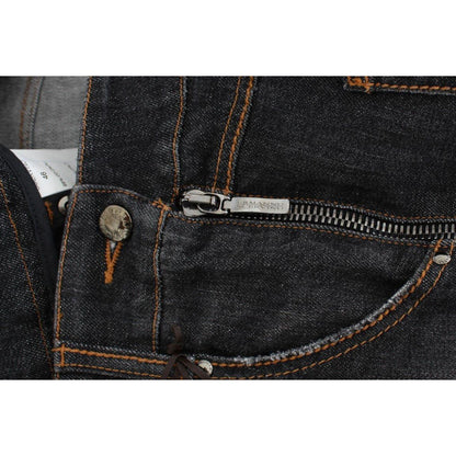 Ermanno Scervino Gray Cotton Slim Fit Denim Jeans