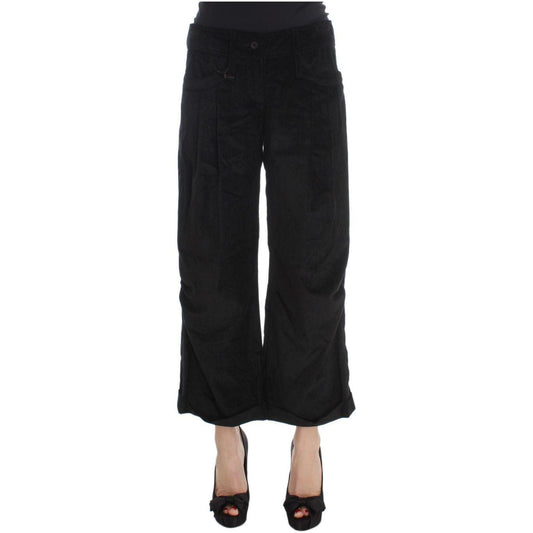 Ermanno Scervino Chic Black Wide Leg Cotton Jeans Jeans & Pants Ermanno Scervino