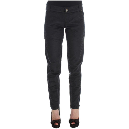 Ermanno Scervino Black Cotton Blend Regular Fit Pants