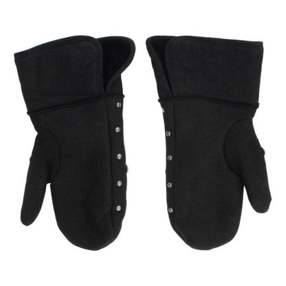 Dolce & Gabbana Gray Wool Shearling Studded Gloves