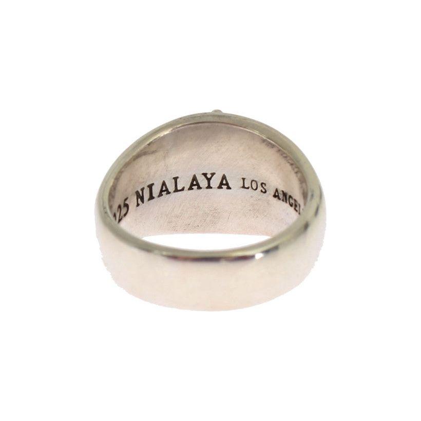 Nialaya Exquisite Silver Statement Ring for Men Ring Nialaya