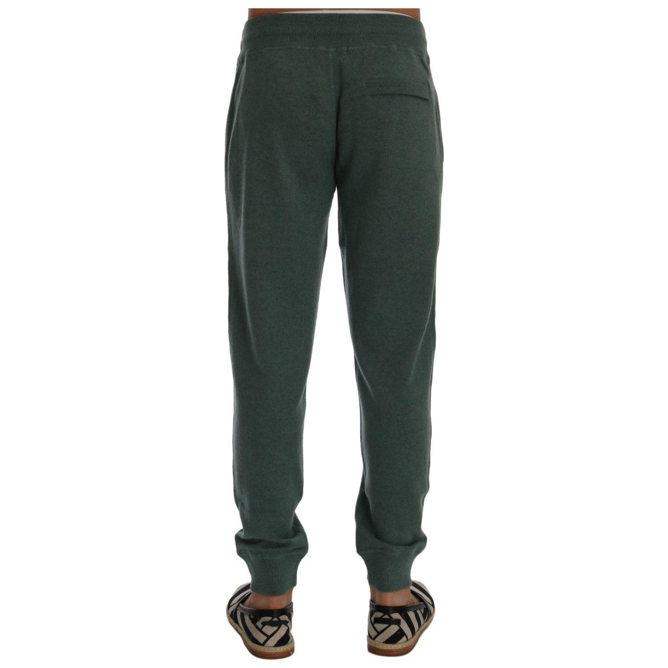 Dolce & Gabbana Elegant Green Cashmere Sport Pants Dolce & Gabbana