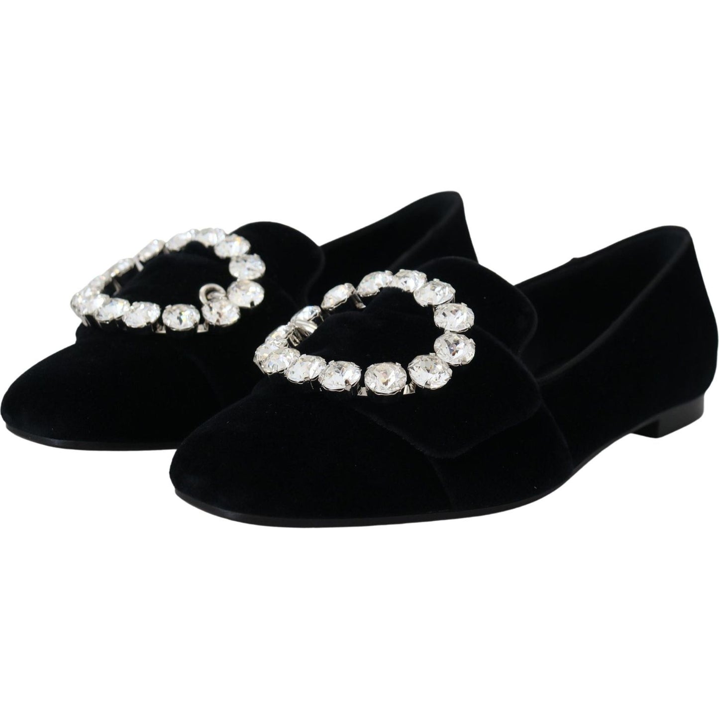 Dolce & Gabbana Chic Velvet Crystal-Embellished Loafers Dolce & Gabbana