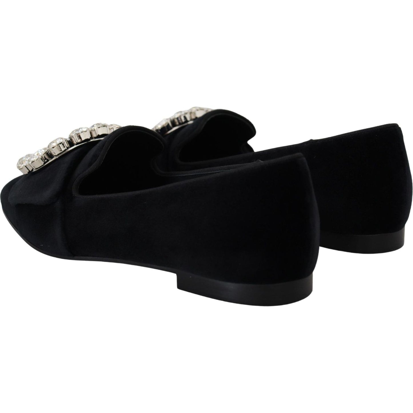 Dolce & Gabbana Chic Velvet Crystal-Embellished Loafers Dolce & Gabbana