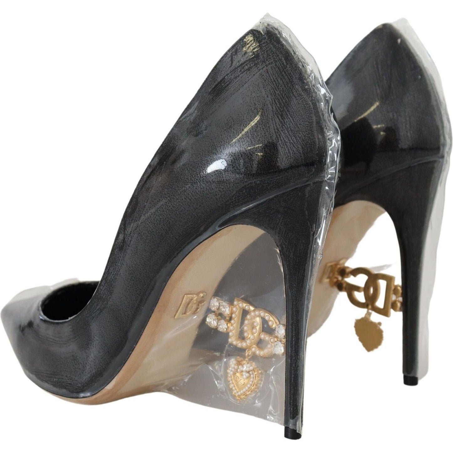 Dolce & Gabbana Elegant Black Gold Detail Heels Pumps Dolce & Gabbana