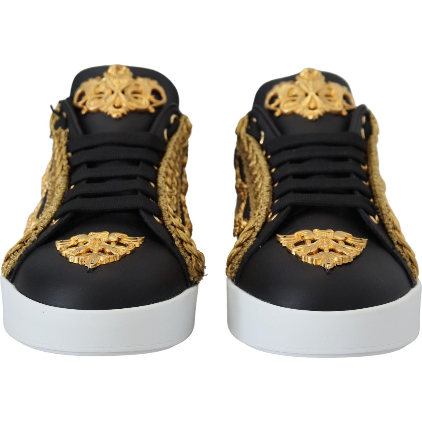 Dolce & Gabbana Elegant Portofino Leather Sneakers in Black Dolce & Gabbana