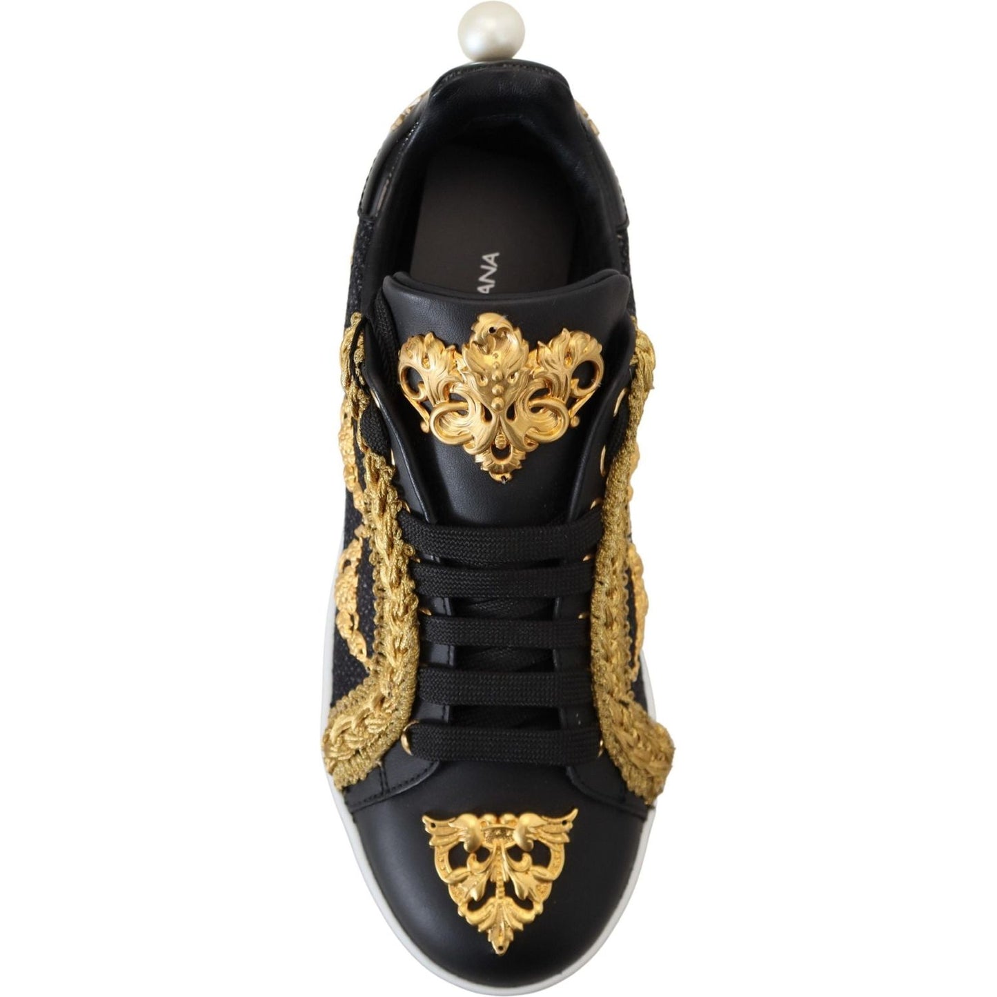 Dolce & Gabbana Elegant Portofino Leather Sneakers in Black Dolce & Gabbana