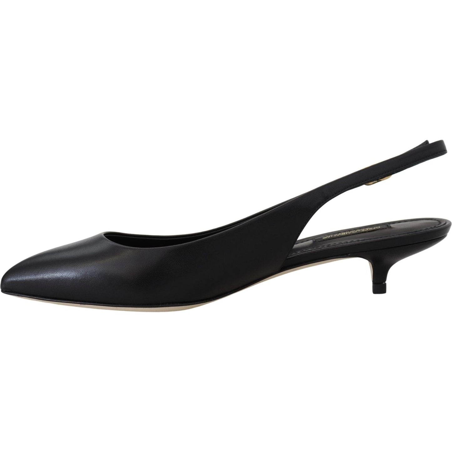 Dolce & Gabbana Elegant Black Leather Slingback Pumps Dolce & Gabbana