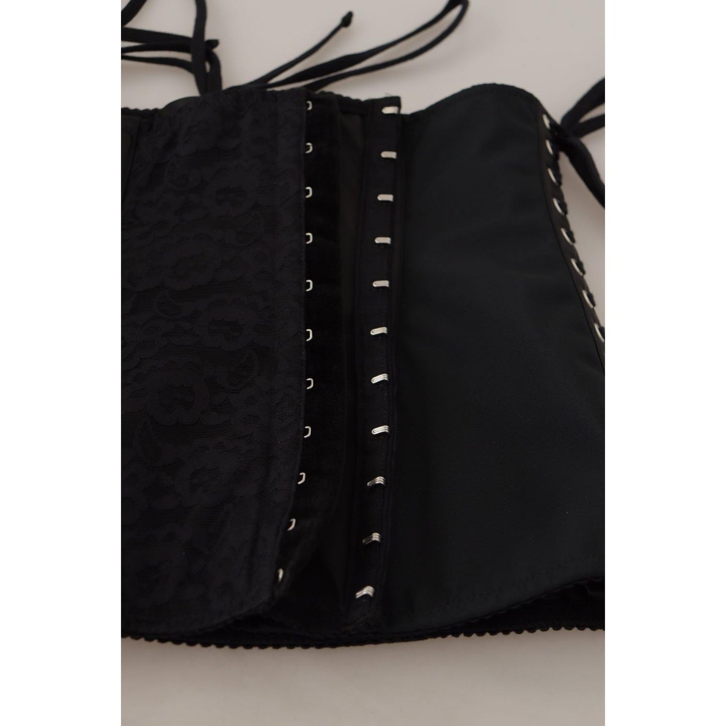 Dolce & Gabbana Elegant Black Corset Waist Strap Top Dolce & Gabbana