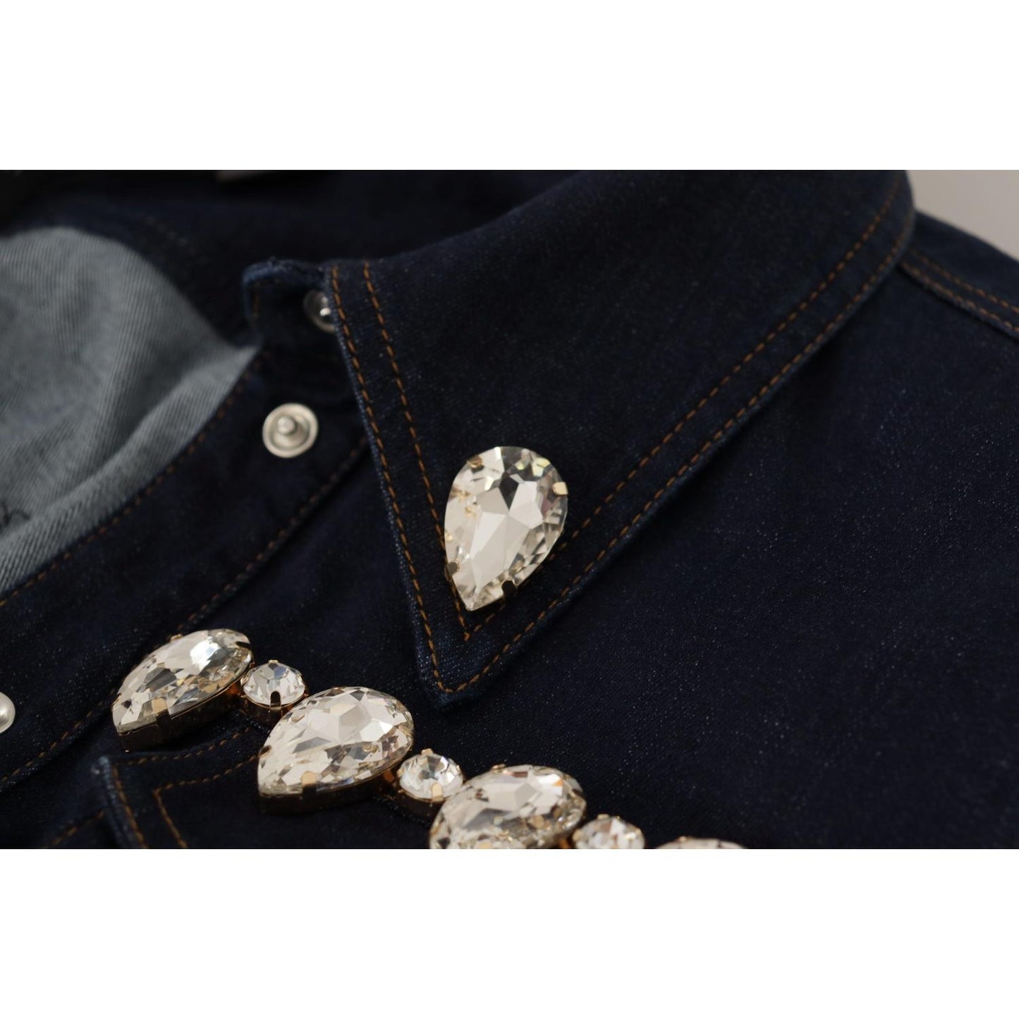 Dolce & Gabbana Elegant Crystal-Embellished Denim Jacket Dolce & Gabbana