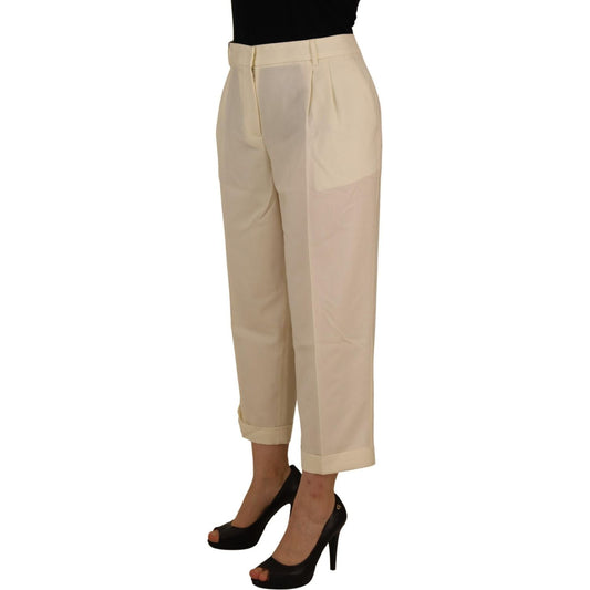 Dolce & Gabbana Elegant Ivory High-Waist Wool Pants Dolce & Gabbana