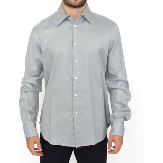 Ermanno Scervino Elegance Unleashed Gray Casual Button-Front Shirt Ermanno Scervino