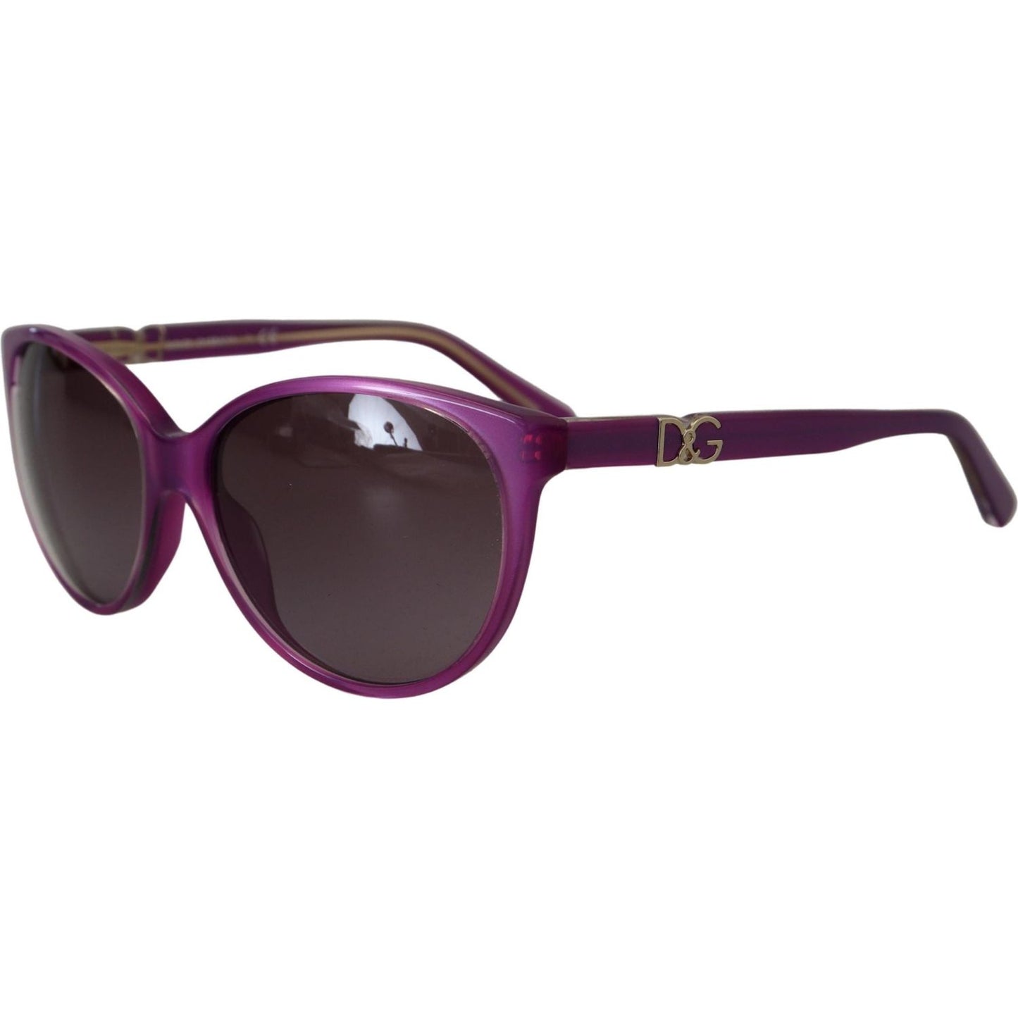 Dolce & Gabbana Chic Purple Acetate Round Sunglasses Dolce & Gabbana