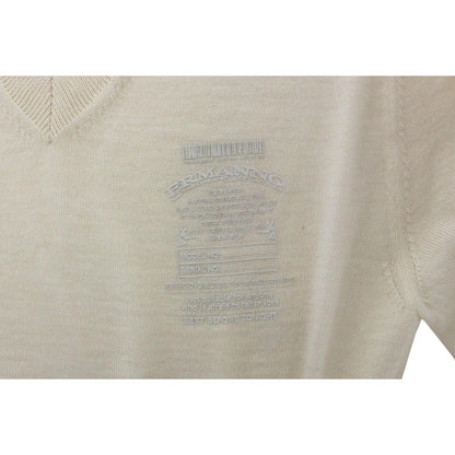 Ermanno Scervino Off White Wool Blend V-neck Pullover Sweater Ermanno Scervino