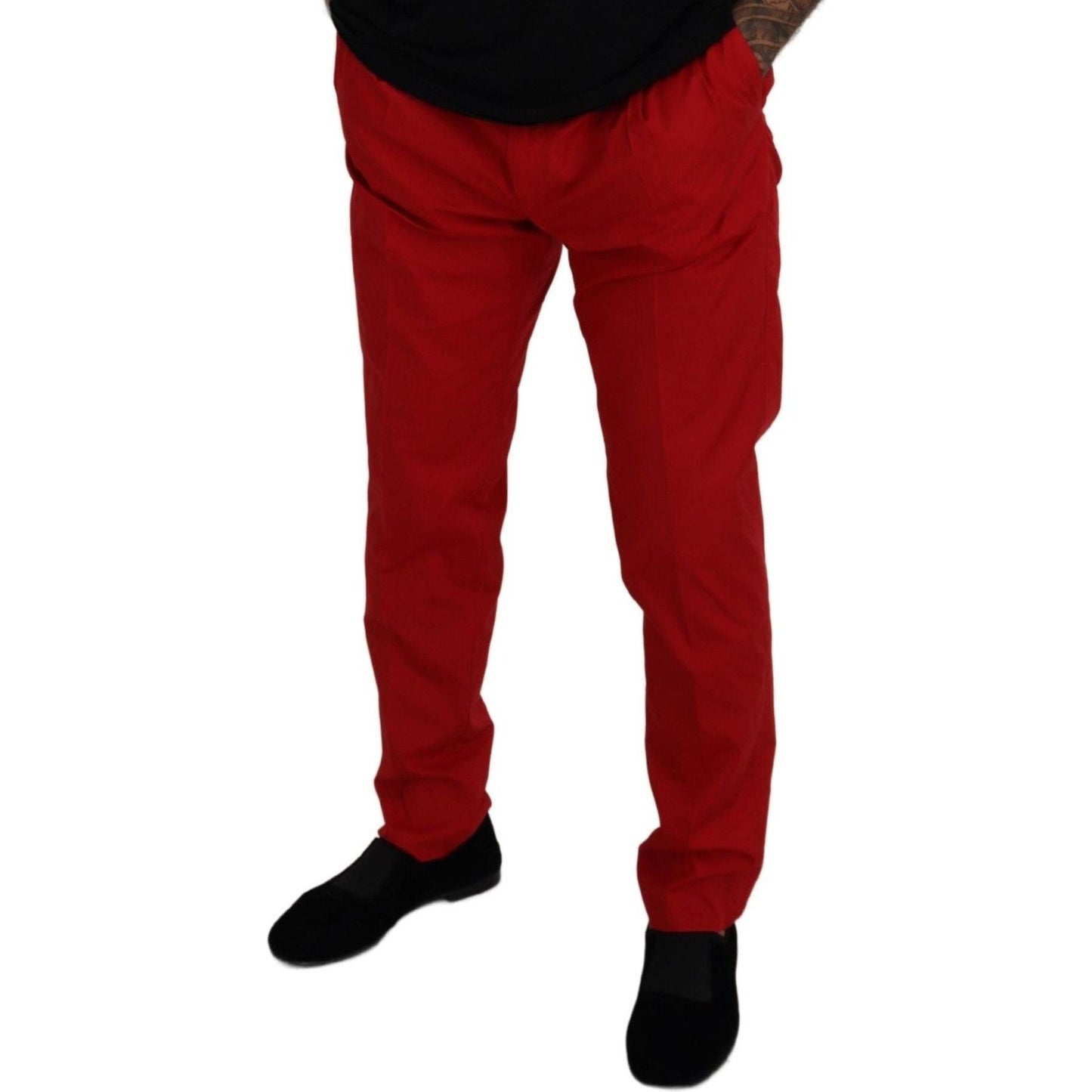 Dolce & Gabbana Elegant Slim Fit Crimson Chinos Dolce & Gabbana