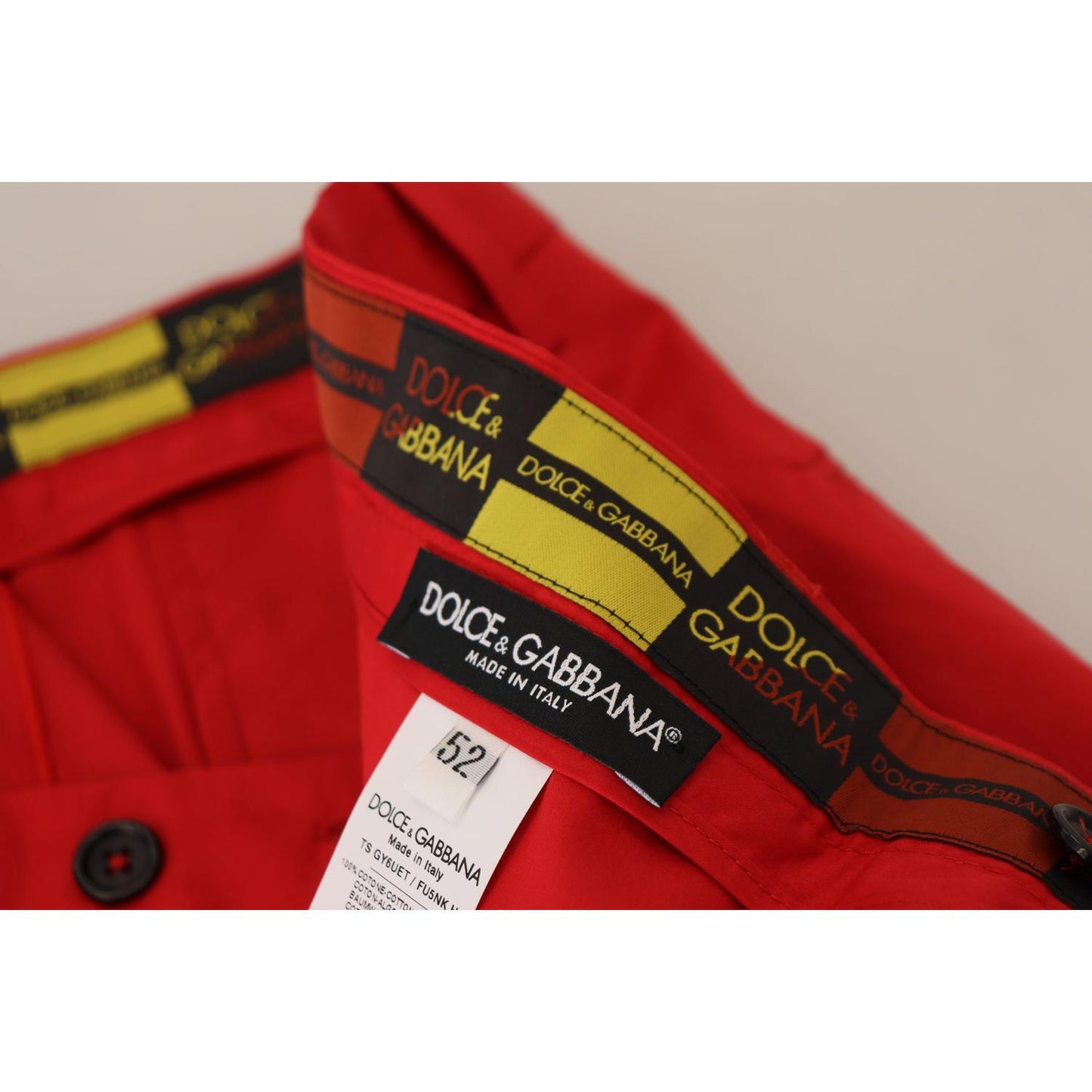 Dolce & Gabbana Elegant Slim Fit Crimson Chinos Dolce & Gabbana