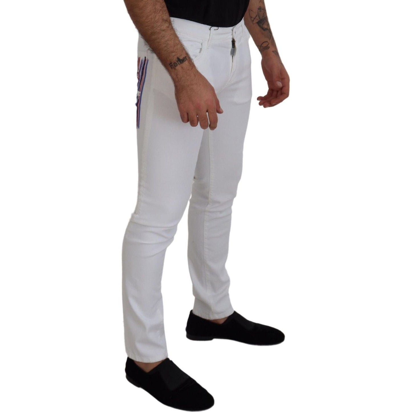 Dolce & Gabbana Elegant Slim Fit White Skinny Jeans Dolce & Gabbana