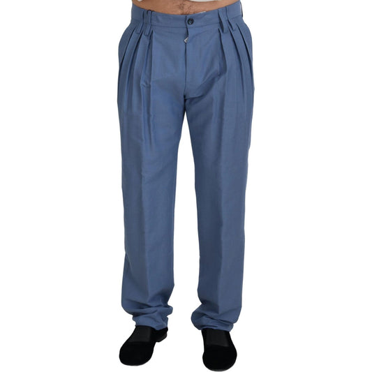 Dolce & Gabbana Elegant Regular Fit Dress Pants in Blue Jeans & Pants Dolce & Gabbana