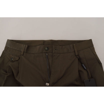 Dolce & Gabbana Green Chinos Cotton Casual Shorts