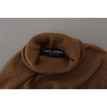Dolce & Gabbana Beige Cashmere Turtleneck Pullover Sweater MAN SWEATERS Dolce & Gabbana Dark Slate Gray