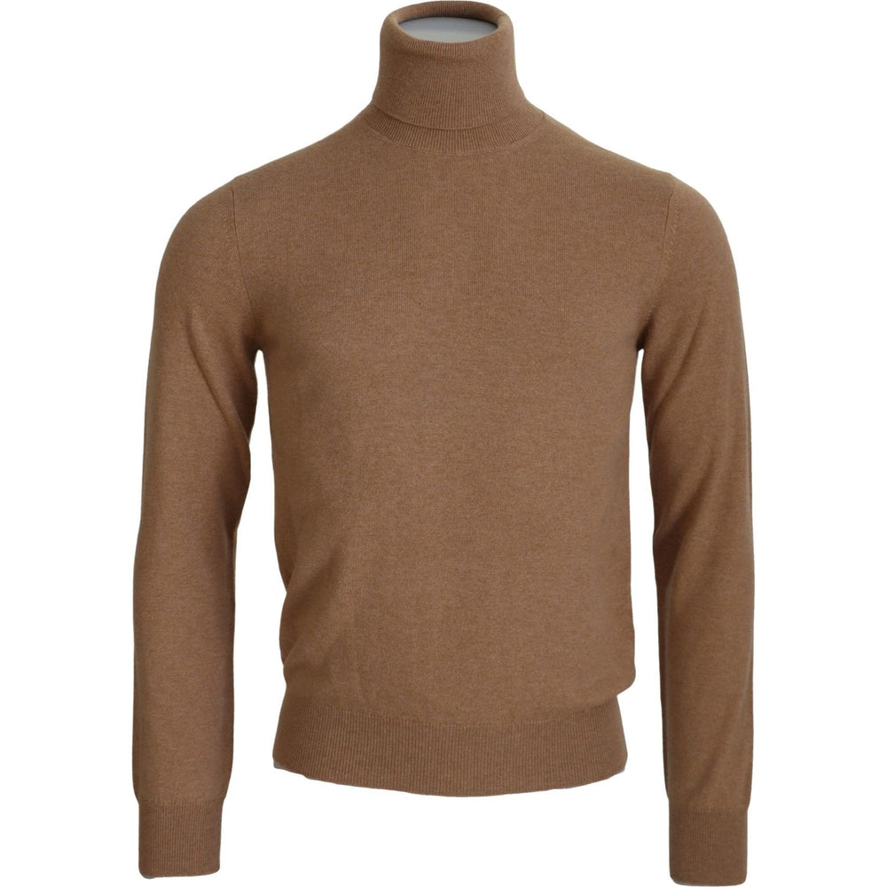 Dolce & Gabbana Beige Cashmere Turtleneck Pullover Sweater MAN SWEATERS Dolce & Gabbana Sienna